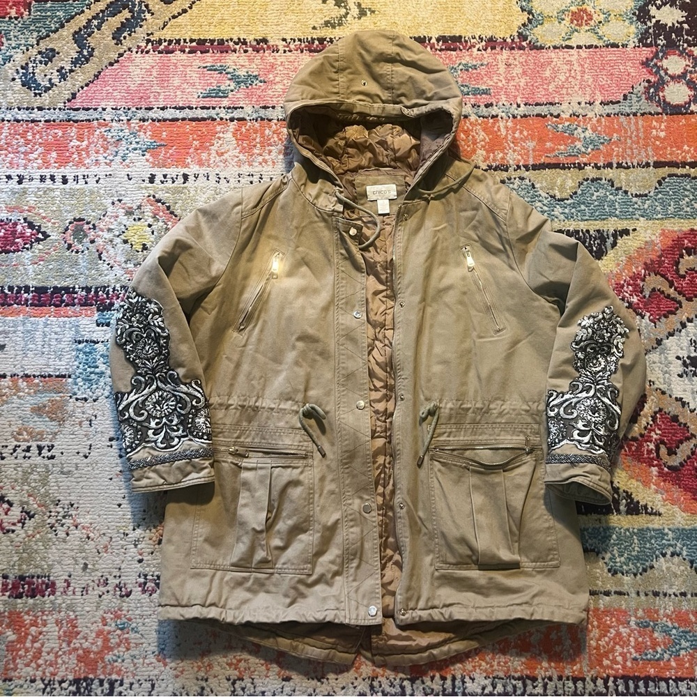 Chico’s womens jacket sleeves embellished size 3 (XL)